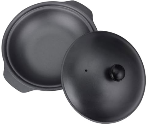 SEWACC Cazuela de Hierro Fundido 16 Cm Tapa Olla para Guisar y Estofado Utensilio de Cocina Antiadherente Multifuncional para Uso Doméstico en Cocina