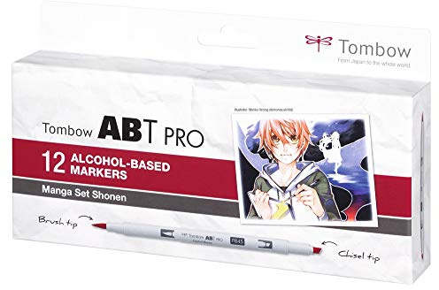 Tombow ABTP-12P-5 Alkoholbasierter Marker ABT PRO zwei Spitzen Manga Set