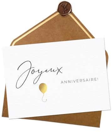 Joli Coon Carte anniversaire - Joyeux Anniversaire avec enveloppe et sceau de cire