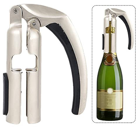 Kisbeibi Apribottiglie da Champagne e Vino Con Tappo per Spumante - Cavatappi per Bar e Casa
