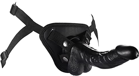 Strap-on Dildo Realistic Dildo with Wearable,Strap Harness Adult Sex Toy Suction Cup for Couple Pegging Women Lesbian Silicone Dildo for Sex Gift, Fetish Fantasy Sex Black Dildo