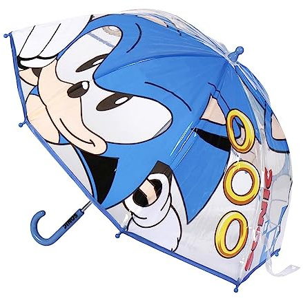 ILS I LOVE SHOPPING Ombrello da Pioggia Trasparente e Multicolore unisex a campana per bambini SONIC