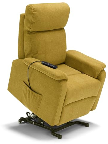 REDÒKASA Poltrona relax elettrica Denver per anziani, 2 motori, 2 ruote posteriori, sistema reclinazione e alzapersona, braccioli e sponde estraibili, pediera estensibile, tessuto idrorepellente