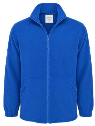 IQONEQ Men's Full Zip Fleece Jacket, Warm Soft Lightweight Casual Outdoor Coat with High Collar for Work, Hiking, Camping, Travel, Walking, Weekends & Everyday Wear