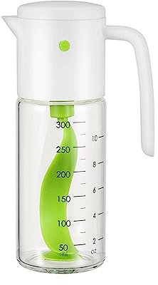 NCONCO Botella mezcladora de vidrio de 300 ml, a prueba de fugas, de vidrio de borosilicato, dispensador de aderezos de ensalada, recipiente de almacenamiento