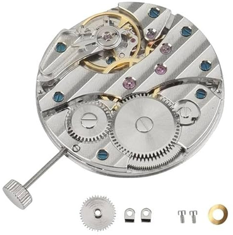 Elqubkan Mouvement de montre 6497 ST36 Mouvement mécanique à corde manuelle P29 Boîtier de montre en acier de 44 mm Montre à mouvement 6497/6498 ST3600, argent