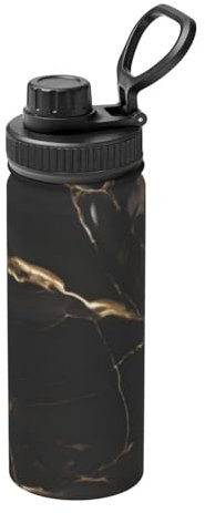 Black Gold Marble 18 Oz Water Bottle Insulated Stainless Steel Mug Vacuum Tumbler Water Flask