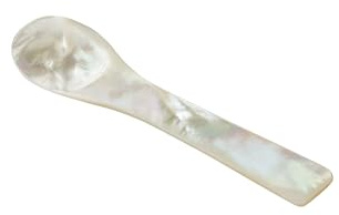 Cuchara de sal de nácar (extremos cuadrados, longitud 6 cm), hecha a mano, producto 100% natural, cuchara de sal y azúcar