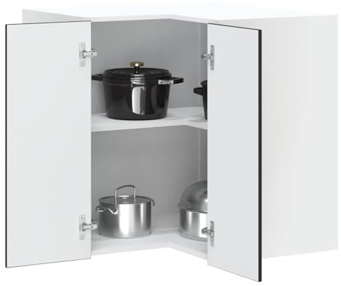 IKAYAA Armario Colgante de Esquina Kalmar, Armario Pared de Esquina, Armario de Cocina, Armario Esquinero, Mueble de Cocina, 57 x 57 x 60 cm, Negro