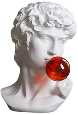 Davidstaty, grekisk byststaty, David Blowing Bubbles-skulptur unik, vattentät skrivbordskonststaty, dekorativa multifunktionella pysselornament, heminredning för bordsskiva, fönsterbräda