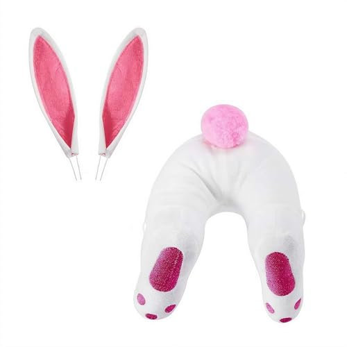 WAXCMXYH Ghirlanda di coniglietto pasquale con gambe di coniglietto decorazioni pasquali kit ghirlanda per porta pasquale carino gamba di coniglio farcito culo con orecchie corona decorazione