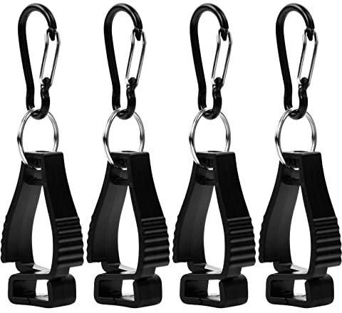 Kioiner 4 Pezzi Clip per Guanti da Lavoro, Porta Guanti Grabber con Moschettone, Guanto Holder per Sicurezza e Protezione, Attrezzatura per Lavoro, Guanti Professionali