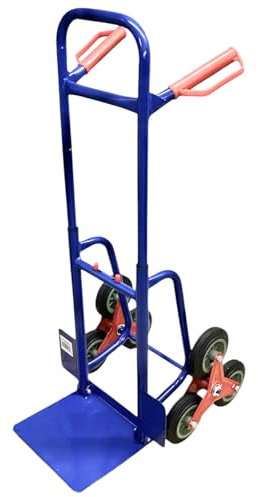TMV24® Treppensteiger Klappbar, max. 200 kg, Sackkarre, Pulverbeschichtet Blau Ideal für Treppe Logistik Transport Flexibel lagerbar Höhenverstellbar 6X Vollgummi Reifen - Klappbare Treppensackkarre