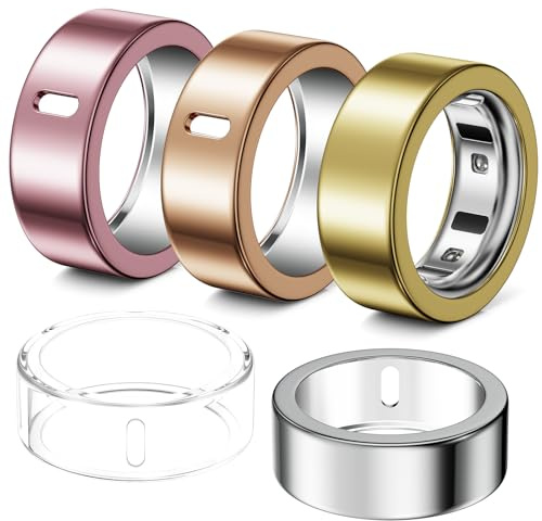 Hexasider Ringskydd, 5 st., kompatibla med Oura Ring Gen 4/Gen 3 Horizon/Heritage, skyddshölje i slitstark TPU, skyddar din Oura-ring, för storlek 8