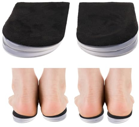 Fatiya Inserts compensés en silicone à 3 couches, semelles réglables de correction de surpronation et de supination, rehausseurs de chaussures adhésifs médiaux et latéraux pour jambes inégales, écarts