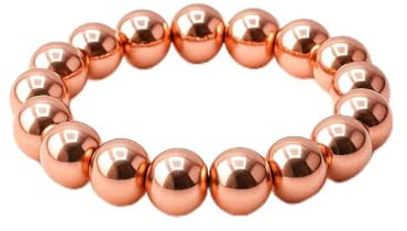 PURAJA Anello con gemme in vera pietra naturale: ematite, anello elastico anti-stress, anello di perle in minerali di alta qualità, One-Size, Ematite