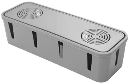ELAYARD Caja Organizador De Cables De Plástico Caja De Regleta con Orificio Reservado para Carga 10.43X3.74X2.75in Ideal para Escritorio Oficina Hogar Y Sala De Estar
