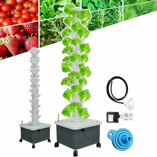 Sistema de plantación aeropónico de torre hidropónica para hierbas, frutas y verduras - Kit inteligente de cultivo en interiores