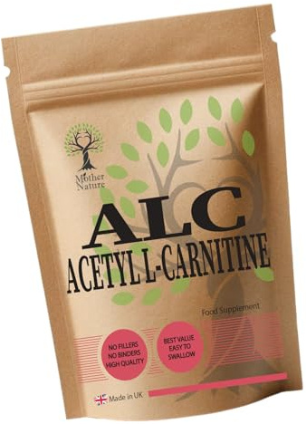 Mother Nature® Acetyl L-CARNITINE 1000mg per Serving | 60 Vegan Capsules | High Strength ALCAR | Natural Energiser | Improves Sports Performance & Metabolism | Non-GMO (60 Capsules)