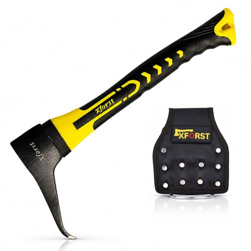 Xforst Sappie Forst 38 cm – Kompakte Handsappie Sapie mit Hammerhalter inklusive | Fiberglasstiel & gehärtete Stahlklinge | Forstwerkzeug Holzheber rückenschonend | X-P55F BX
