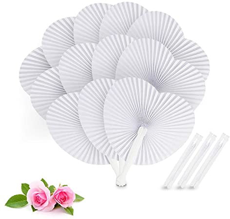 081 store - 120 pz Ventagli Bianchi Pieghevoli a forma di cuore in Plastica Carta Per Feste Eventi matrimoni compleanni