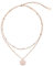 LEGITTA Damen Layered Zweireihige Kette mit Runder Plättchen Anhänger in Rosegold Zarte Kreis Mehrreihige Edelstahl Halskette aus Titan nickelfrei