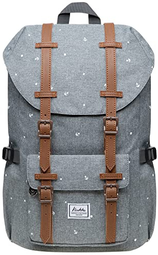 KAUKKO Laptop-Rucksack, funktionelle Outdoor-Tasche für Reisen & Camping, Studentenrucksack für Studenten, Grau-13, Tille Unique, Stilvoll
