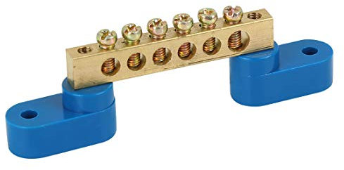 X AUTOHAUX Bloque de Barra de Colectora de Tira de Puesta A Tierra de Terminal de Metal Tornillo 6 Posiciones