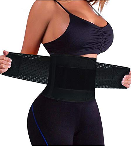 YIANNA Korsett Damen Bauchweg Stark Formend Sport Bauchweggürtel Nach Schwangerschaft Waist Trainer Fitness Gürtel Body Shaper Corsage Shapewear Schwarz 8003 XL