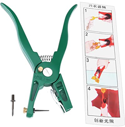 Applicateur de Pince à Boucle pour Vache - Kit complet avec Pince Étiquette d'Oreille, Goupilles de Rechange pour l'Élevage - Idéal pour l'Identification des Animaux