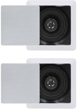 Herdio 5,25 Zoll 2-Wege Einbaulautsprecher perfekt für die Aufstellung im Innen- und Außenbereich,kompatibel mit Bluetooth (Paar, lackierbares Gitter)