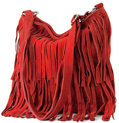 modamoda de - T125 - ital bandolera con flecos ante, Rot2021, Medium