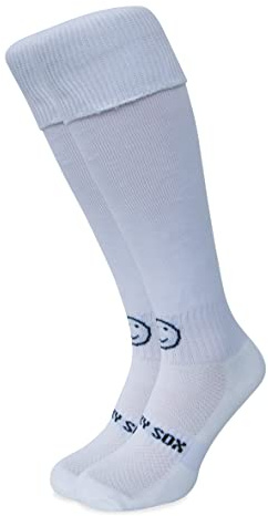 WackySox - White Knee Length Rugby Socks Sports Socks for Men and Women Womens Sports Socks Mens Socks Walking Socks for Riding Hockey Football Running and Other Sports Activities