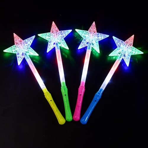 5 st LED-ljusstavar Trollstav för bröllop, dansgolvsrekvisita, mottagning, konsert, camping (Pentagram)