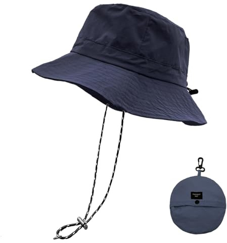 lifwimner Plegable Sombrero de Pescador Mujer Hombre Impermeable Sombrero de Sol Verano Playa Gorra Unisex (Marina)