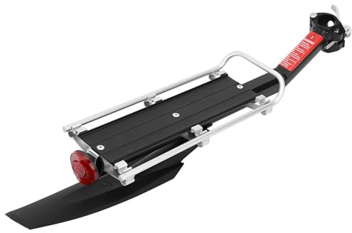 Zerodis Fahrrad-Gepäckträger, 9 kg Tragfähigkeit, Schwarz, Aluminium, Hinter, BICYCLE_CARGO_RACK, Fahrradträger