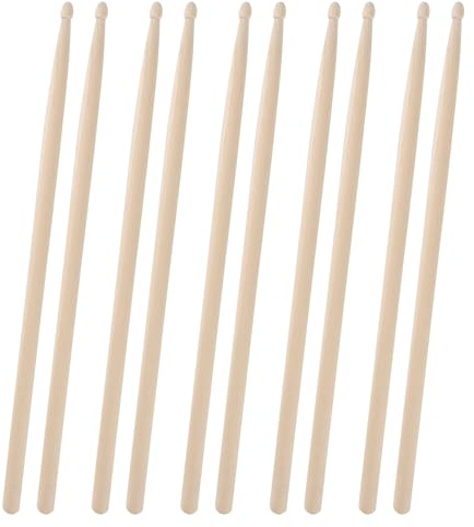 Baquetas Bateria,5 pares Baquetas Tambor 5A Baquetas para Tambor Baquetas de Batería,para Adultos, Niños y Principiantes