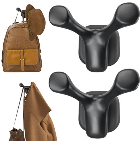 2 Pack Heavy Duty Magnetic Hooks for Coats, Hats,Tools,Powerful Magnet Rubber Coated Hangers Hook for All Metal Surface Wall, Versatile Organization for Home, Office, Garage, Cruise, RV, Boating