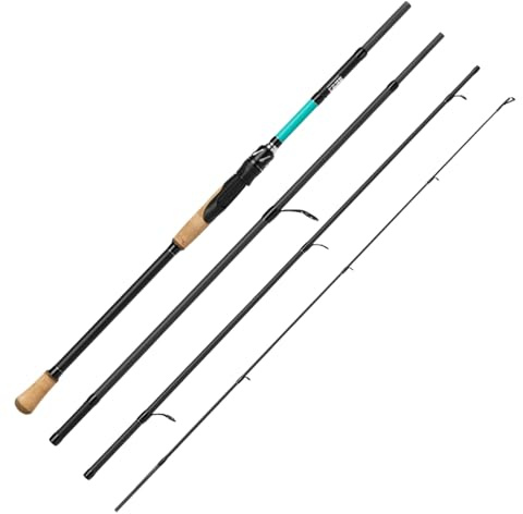 Fishing-King Tackle Spinnrute Zander/Hecht | 4-teilig mit 2,55 m und 20-80 g Wurfgewicht | Angelrute zum Raubfischangeln