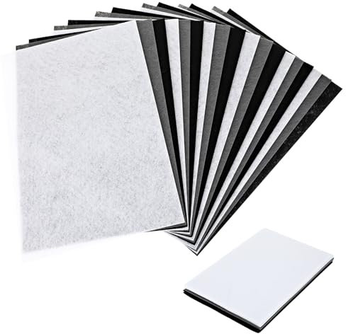 JIYIN 18 Stück Filzstoff Bastelfilz, 30 x 20 cm Filz zum Basteln 1mm Bastelfilz Weicher Bastelfilz Basteln Filzblätter Polyester Felt Fabric Filzplatten für DIY Handwerk Nähen (Schwarz+Weiß+Grau)