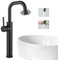 LIWEIKE Wasserhahn Bad Schwarz, waschtischarmatur hoch 360° Drehbar einhebelmischer waschbecken mit 2 Sprühmodi wasserhahn waschbecken bad, Edelstahl