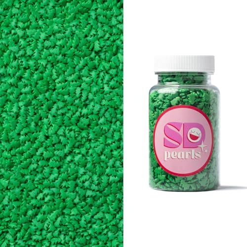 SD Pearls Décorations en sucre, Sprinkles de Noël comestibles, Décorations sucrées pour Noël, Décor pour biscuits et gâteaux (Sapins en sucre, verts)