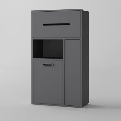 Portarotolo da incasso e bidone della spazzatura Combo 304 in acciaio inossidabile per doccia in metallo per scopino WC non piastrella incassato cassetto rack per bagno e camera da letto alcove