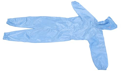 HUSHUI Antistatisk Skyddsoverall blå med Huva för Verkstadsrengöring och Dammtät Användning för Män och Kvinnor Gjorda Av Polyester (XL)