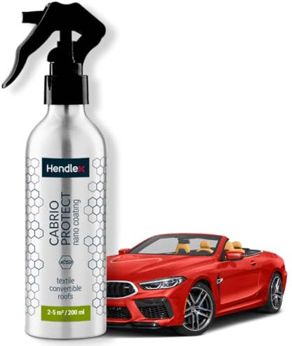 Hendlex Cabrio Protect, Cabrio Verdeck Imprägnierung, Cabrio Verdeck Reiniger und Schutzspray, Wasserdicht, Schmutzabweisend, Nano-Beschichtung für Cabrioverdecke, 200ml