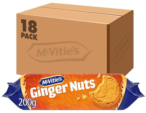 McVitie's Ginger Nuts Biscuits, Spicy Ginger Crunch, 200 g (Pack of 18)