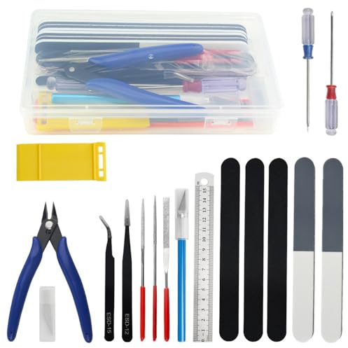 WMYCONGCONG Lot de 17 Outils pour maquettes Gundam Coffret d'outils de base pour modèles réduits pour Hobby Building Basic Model Building Repairing