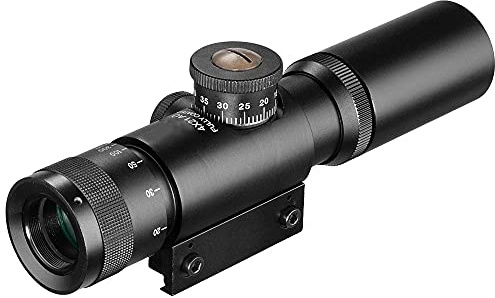 ACEXIER 4X kompaktes Jagd-Luftgewehr-Zielfernrohr taktisches optisches Schauglas geätztes Absehen-Zielfernrohr mit aufklappbaren Objektivdeckeln