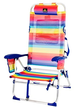CREVICOSTA QUALITY MARK MARCAS DE CALIDAD - Lavanda 12009 - Silla de Playa Plegable con reposabrazos y 7 Posiciones de Descanso. (Orgullo)