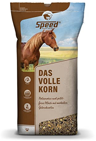 Speed DAS VOLLE Korn, 1 x 20 kg, Pferdefutter aus bestem Vollkorngetreide, Pellet- und haferfreies Müsli, naturnahe Rezeptur